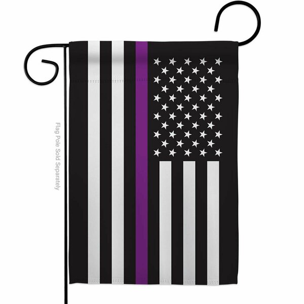 Guarderia 13 x 18.5 in. US Thin Purple Line Garden Flag w/Armed Forces Service Double-Sided Horizontal Flags GU3858507